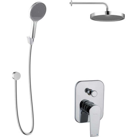 kielle Harmonia - Set doccia con miscelatore da incasso, per 2 utenze, con accessori e corpo EcoSpare, cromo 20623SP110 (1/5)