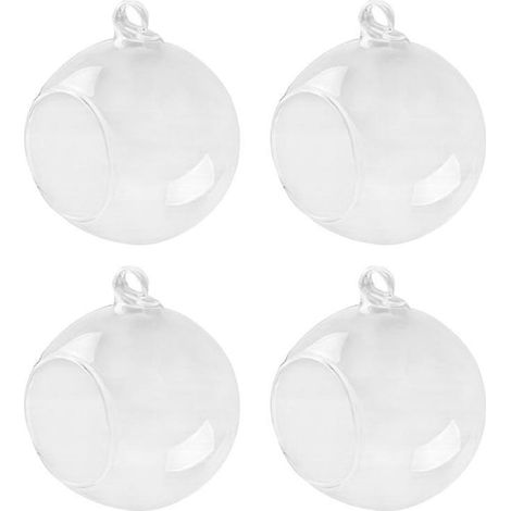4 boules de verre suspendues
