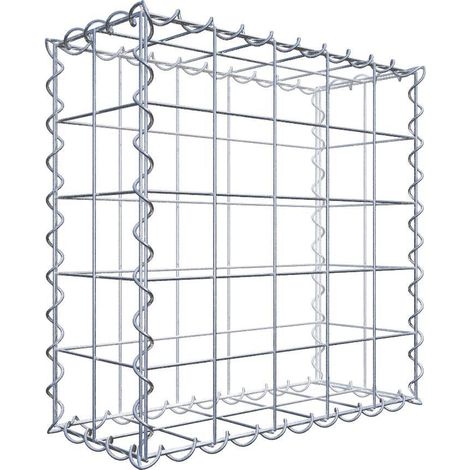 Gabion 50 cm x 50 cm x 20 cm – Mailles 10 x 10 cm – Spirale pour fixation – Résistance au cisaillement 3.5 kN – Made in Germany – Gabiona (1/6)