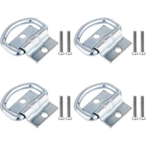 4Pcs Anneaux d'Arrimage, Attache Bache Remorque en D avec Vis pour Bateaux, Camions, Camionnettes et Maisons (1/5)