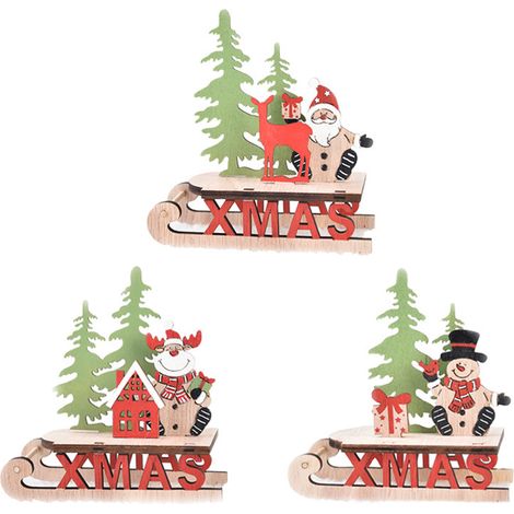 Christmas Sign - Wooden Table Decoration for Holiday Dinner Party - Set of 6 (1/5)