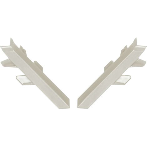 2x Connecteur angle extérieur sortant jonction d'angle 90° pour profil décoratif bande d'étanchéité plinthe Finition Coin Plan de travail Cuisine Salle de bain Meuble Protection, en plastique gris-bei (1/3)
