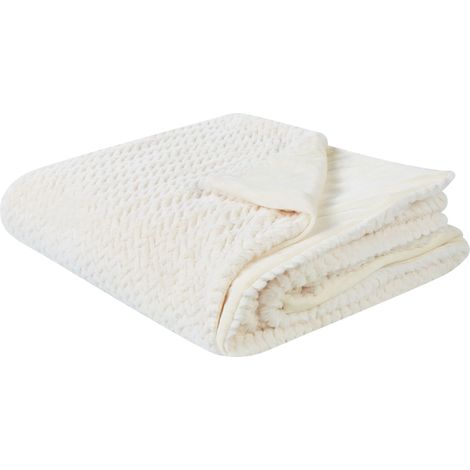 Colcha para cama con estampado y relieve de poliéster 150 x 200 cm en color blanco Surmi