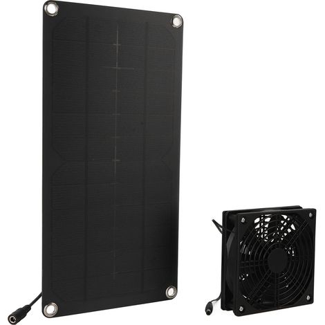 Kit panneau solaire ventilateur 20W portable pour serre poulailler niche extraction fenêtre (1/5)