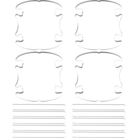 2Ensembles Films Protecteurs Poignées Porte Auto Transparents PVC