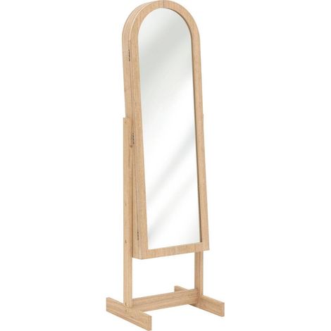 Atmosphera – Armoire à bijoux sur pied 145 cm – MDF haute qualité, verre et fer – 102 emplacements pour bagues – Miroir pratique intégré