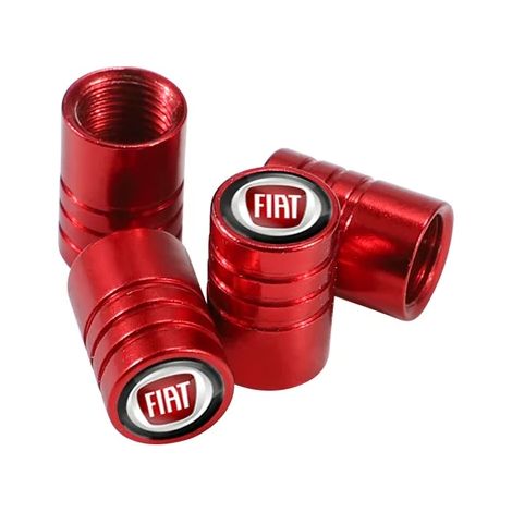 (A rouge) 4 pièces autocollant de couverture de centre de roue de pneu de voiture enjoliveurs adaptés pour 500 FR Punto Abarth Stilo Ducato Palio Bravo Pondo Tipo Viaggio Doblo (1/5)