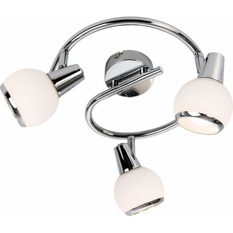 Plafonnier chrome rond orientable Loris 3xE14 Reality