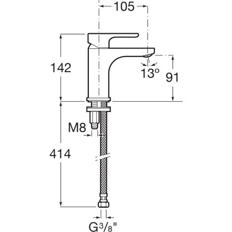 ROCA A5A3K09NB0 L20 Grifo Monomando Lavabo Negro Mate - ref: A5A3K09NB0