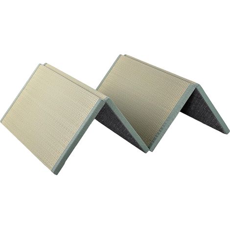 Tapis Tatami Japonais, Matelas Futon Japonais Pliable, Igusa Naturel, Tapis de Sol, Tapis de Méditation, Yoga Zen, 100 x 200 x 3.5 cm, Vert (1/5)