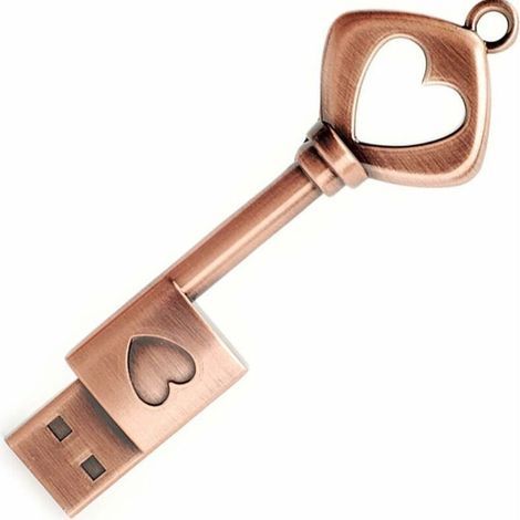 Chiavetta USB da 32 GB, pen drive in metallo a forma di chiave retrò, USB 2.0 (1/5)