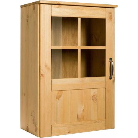 Vitrine murale en bois FSC® – Style campagnard – Étagères pour verrerie – Compatible avec plusieurs couleurs et styles
