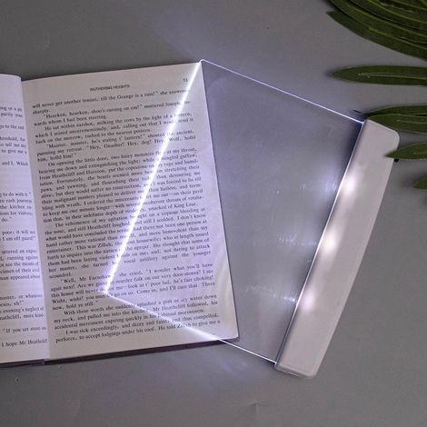 Lumières de livre plates pour lire au lit, lumière LED claire pour Page de livre, panneau lumineux sans fil (1/5)