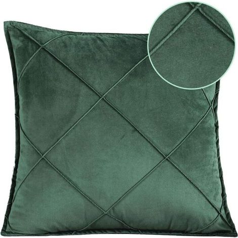 Housse de coussin,Coussin de garnissage 45x45 cm - vert foncé- tissu velours