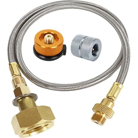 Adaptateur de remplissage de propane pour réchaud de camping, tuyau de raccordement pour bouteille de gaz, adaptateur pour brûleur extérieur, connecteur de tuyau pour bouteille de GPL, réchauds de cui (1/4)