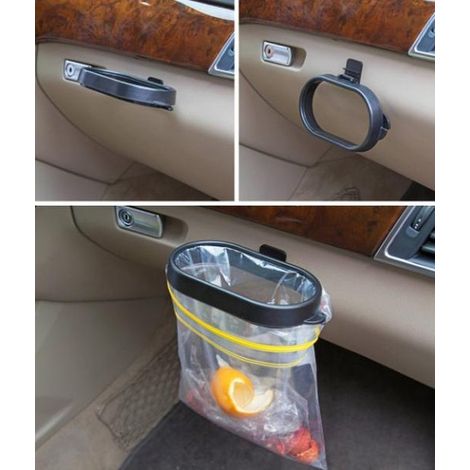Poubelle de voiture pliable – Fixation universelle – Matériel de montage inclus – Compacte (1/3)
