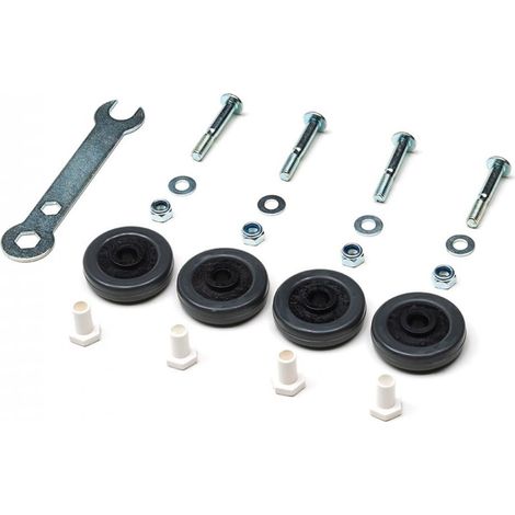 Foppapedretti KIT Ruote di Ricambio per Asse da Stiro Nero Gomma Compatibile con loStiro Sistira Compatto Kosmos Stir8 Agile