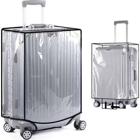 Funda para maleta de 24 pulgadas - Funda transparente de PVC para maleta - Maleta de viaje - Funda impermeable para maleta - Funda reutilizable para maleta con ruedas (1/5)