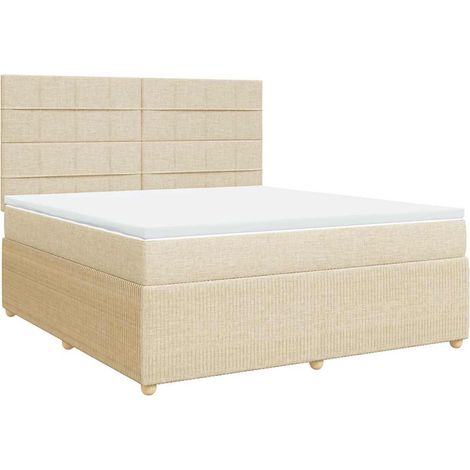 Boxspringbett mit Matratze Creme 180x200 cm Stoff vidaXL (1/5)