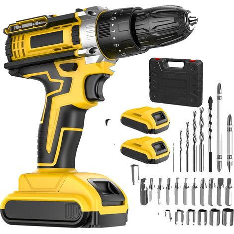 Visseuse à percussion sans fil, 28V, Marteau électrique, 2 batteries lithium-ion (1/2)