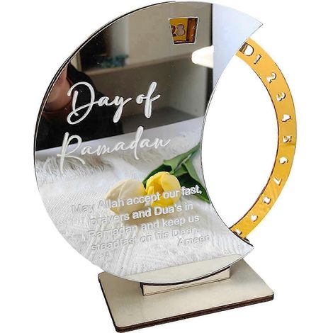 Calendrier de l'Avent musulman pour le Ramadan, centre de table décoratif, diamètre 19,8 cm (7,8 pouces), idéal pour les réunions de famille. Durable.-Style C (1/5)