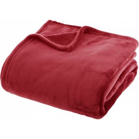 Couverture flanelle 180 x 230 cm Atmosphera - Rouge