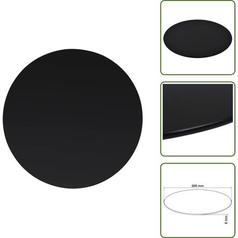 Tischplatte aus gehärtetem Glas Rund 600 mm - Tischplatte - Glastischplatte - Runde Tischplatte - Schwarze Tischplatte - Esstisch Platte (1/5)
