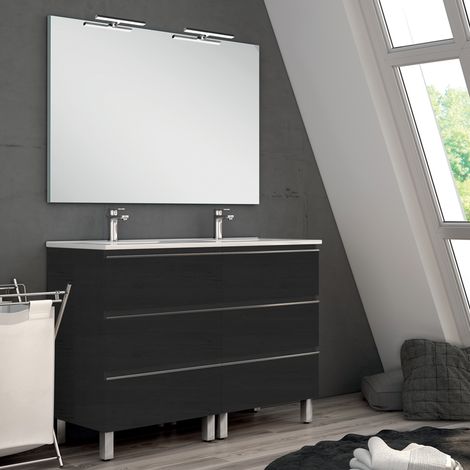 Meuble de salle de bain 6 tiroirs PALMA - Ebony - 120cm (1/4)