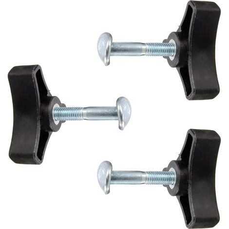 Rasenmäher Ersatzteile Set 3-teilig - Kreuzgriff, Flügelmutter & Dreieckknopf mit Schrauben - Zubehör für Elektro Rasenmäher Reparatur und Wartung