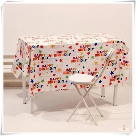 Nappe de table jetable, imperméable, rectangle 137x274 cm. Idéale pour anniversaires, carnaval, fêtes prénatales, soirées à t - Star (1/5)