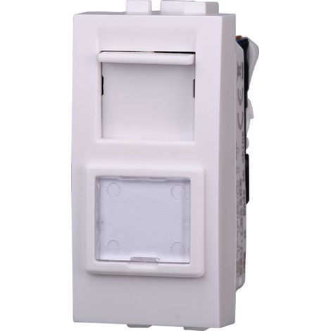 Connettore Rete Presa Dati RJ45 CAT6 Colore BIANCO Compatibile Con Bticino Living Light (1/2)