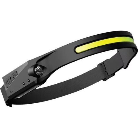 Lampe frontale LED USB 350 lumens – Éclairage grand angle 230° – Étanche IPX4 – Capteur intelligent – 5 modes d'éclairage
