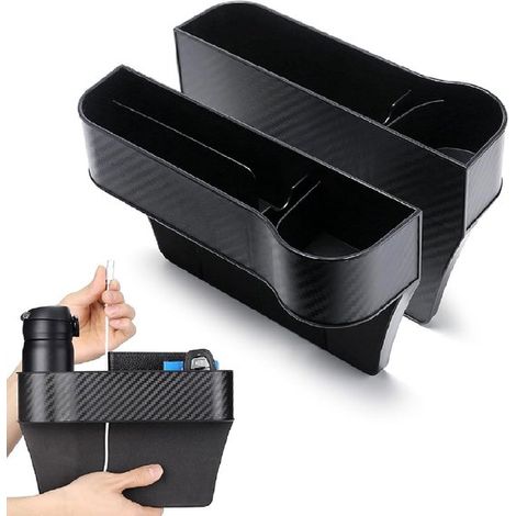 Set di 2 organizer per lo spazio tra i sedili dell'auto, con porta di ricarica USB e vano portaoggetti. (1/5)