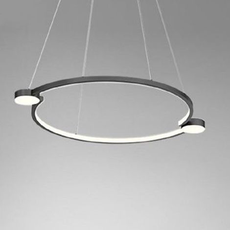 Trade Shop - LED 20W LED SOSPENSION STEEL MIT TELECOMANDO DESIGN MODERN NERO 71095 -