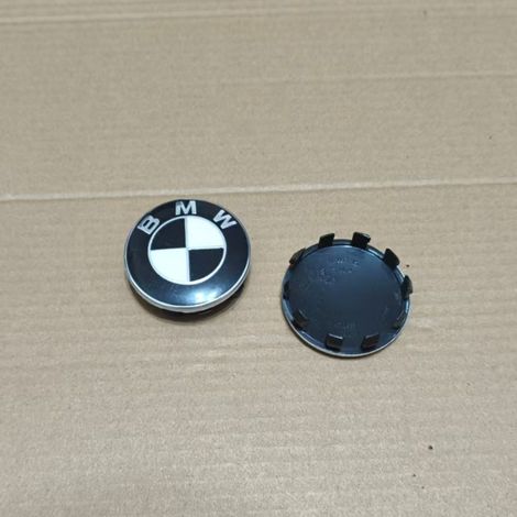 BMW Radkappe 56 mm – Aluminium-Nabenkappe für 1er- bis 6er-Reihe, X1- bis X6-Reihe, 320 GT, Auto-Radzubehör, 4er-Set – Schwarz/Weiß