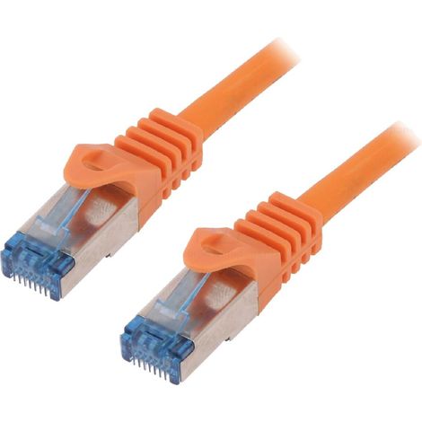 Cable reseau RJ45 male S-FTP Cat 6a orange- 1.5m