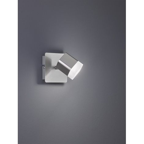 ROUBAIX SPOT LED 3,5W 400lm, 3000K SINGOLO QUADRATO METALLO ACCIAIO SATINATO L.10CM (1/2)