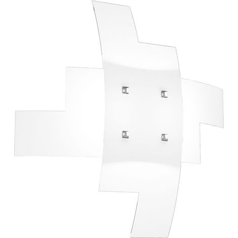 Plafoniera Moderna Tetris Metallo Bianco Vetro 4 Luci E27B55Cm (1/3)