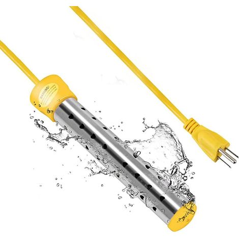 Immersion Water Heater, Submersible Bucket Water Heater with 304 Stainless Steel Guard, Automatic Temperature Control, Portable Water Heater for Swimming Pool, Tub, Bucket (1/5)