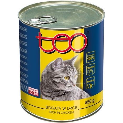Cibo umido per gatti TEO ricco di pollame 850 g