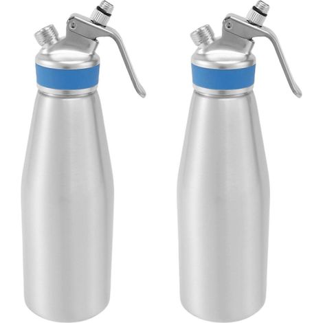 2x Sahnespender, 1000 ml Sahneschaummittel, tragbarer Sahnebereiter mit 6 Edelstahldüsen (1/5)