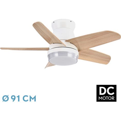 Ventilatore DC Neutron 24W Bianco/Faggio 5 Pale
