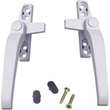 Fenêtres en alliage d'aluminium gauche et droite avec verrouillage de sécurité à double vitrage - tige droite blanche 142 × 15 mm, 2 pièces (1/5)