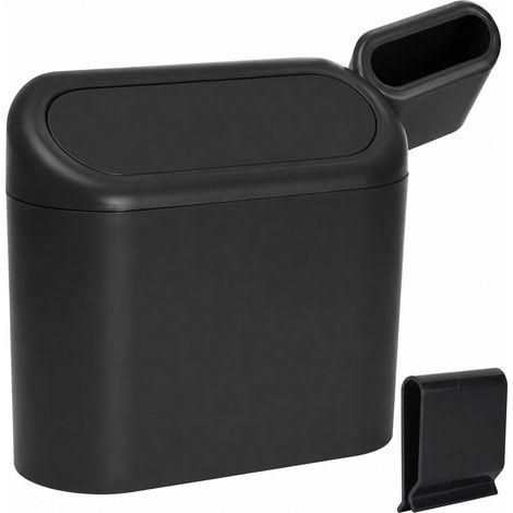 Mini poubelle de voiture, à suspendre à la portière avec couvercle rabattable, poubelle compacte pour véhicule (1/5)