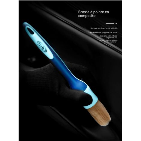 Ensemble nouvelle collection de brosses de nettoyage automobile à poils souples, pour carrosserie, intérieur et détails des bouches d’aération
