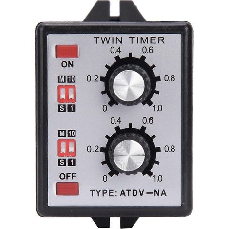 Drehknopf-Zeitschaltrelais Ein/Aus Doppeltimer-Relais Mehrsektion ATDVNA AC110V 220V