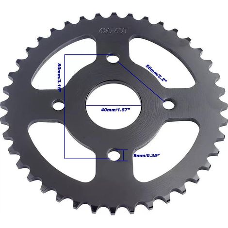 Motorcycle off-road vehicle parts chain sprocket 40 teeth 420-40T, chain gear inner diameter 40mm, hole spacing 80mm