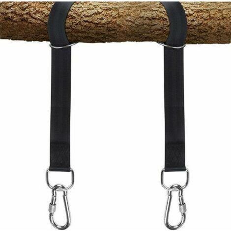 Gear Tree Swing Hanging Strap Kit – Quick and Easy Installation – Extra Long 5ft Straps Holds 2000lbs – Safer Locking Carabiner, Perfect for Hanging (1/5)