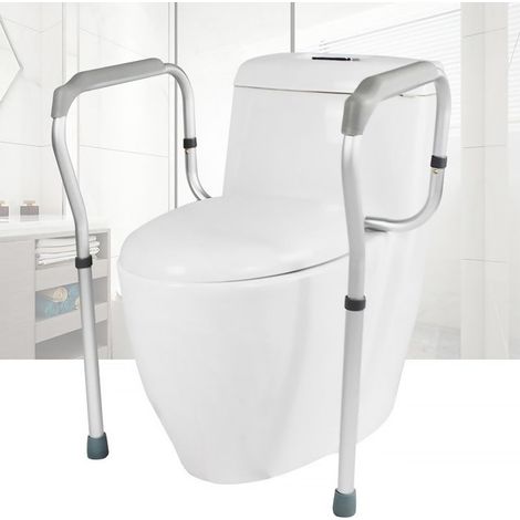 Aide à la toilette pour personnes âgées, hauteur réglable de 65 à 75 cm, cadre de soutien avec accoudoirs pour personnes âgées, personnes handicapées et femmes enceintes. (1/5)