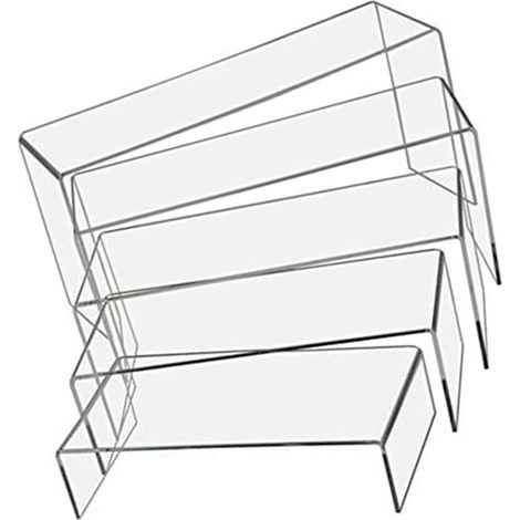 Lot de 5 présentoirs en acrylique à 5 niveaux pour objets de collection, figurines, jouets, cupcakes, présentoir de table (1/5)